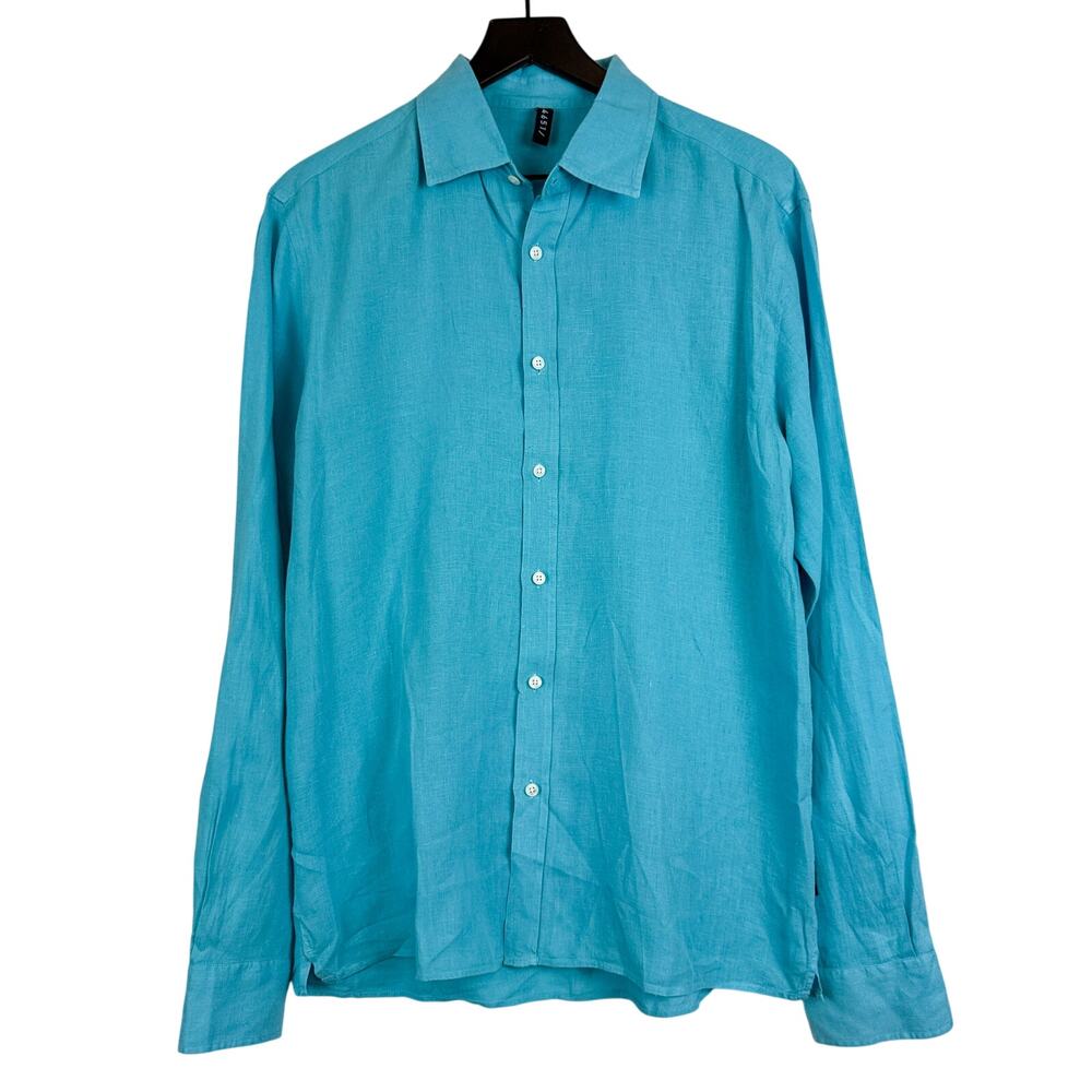 04651/ A Trip in a Bag 100% Linen Mens Shirt Light Blue - M